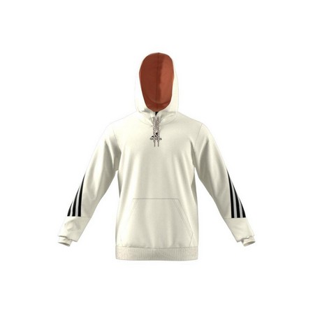 Men Adidas Sportswear 3-Stripes Tape Summer Hoodie, White, A901_ONE, large image number 18