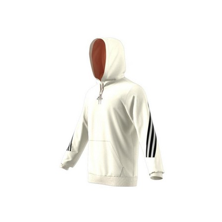 Men Adidas Sportswear 3-Stripes Tape Summer Hoodie, White, A901_ONE, large image number 22