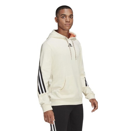 Men Adidas Sportswear 3-Stripes Tape Summer Hoodie, White, A901_ONE, large image number 25