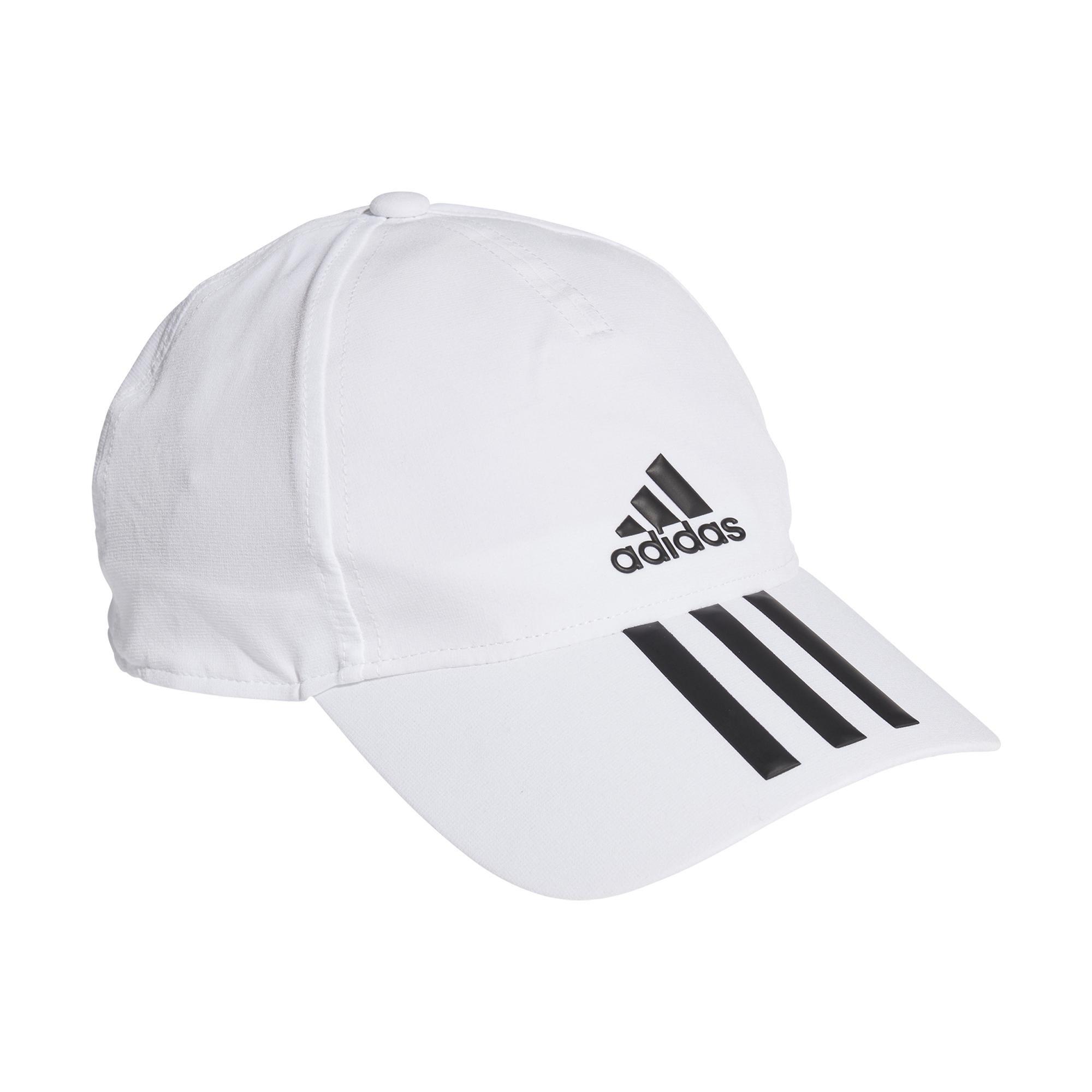 Unisex Aeroready 3-Stripes Baseball Cap, White, A901_ONE, medium