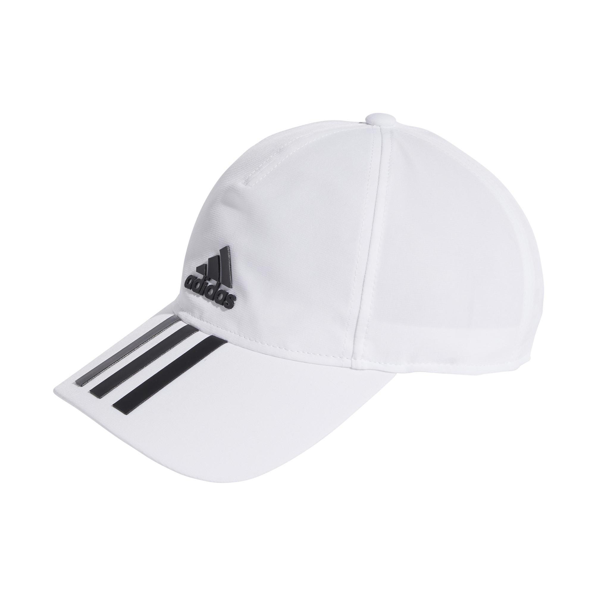 Unisex Aeroready 3-Stripes Baseball Cap, White, A901_ONE, large image number 3