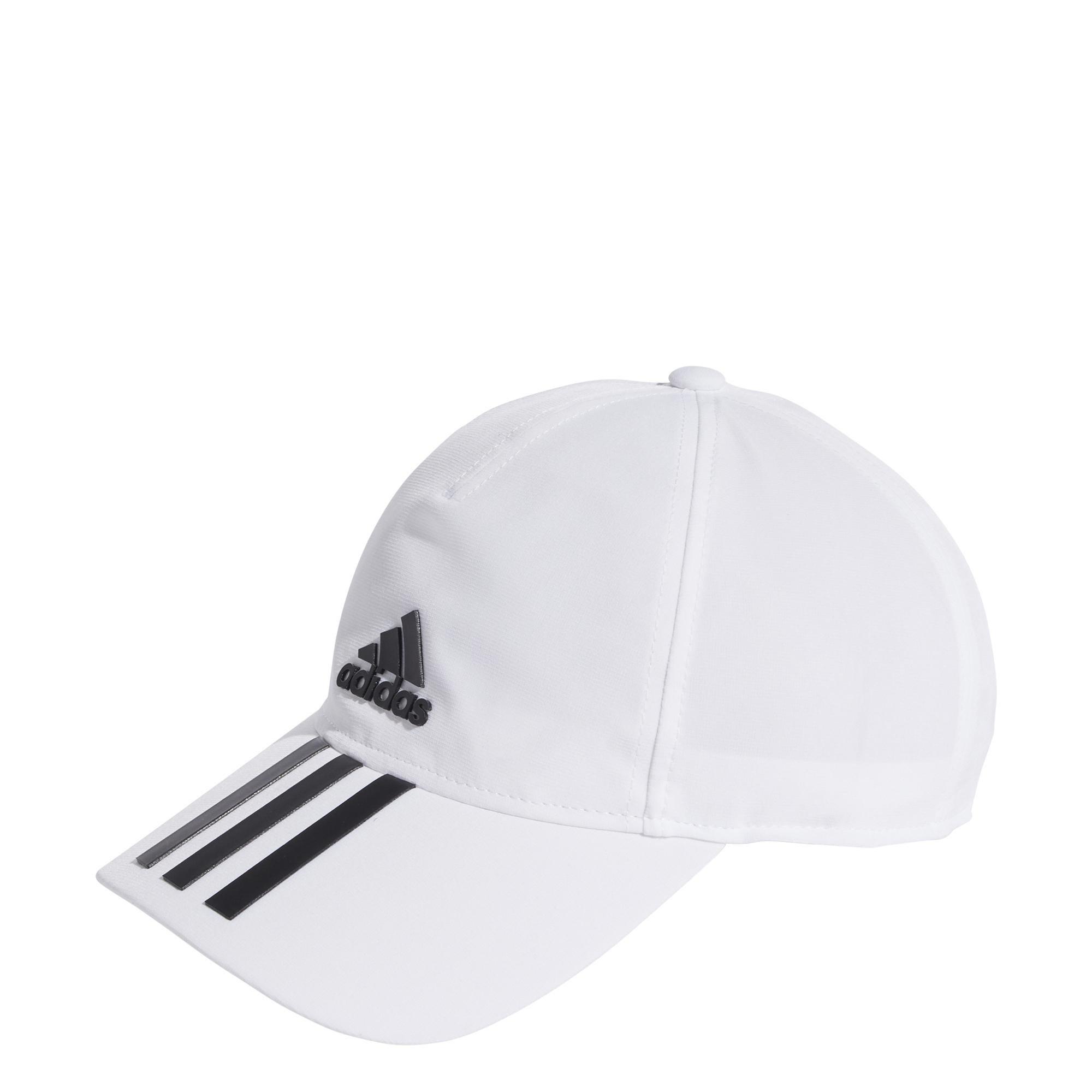 Unisex Aeroready 3-Stripes Baseball Cap, White, A901_ONE, large image number 4