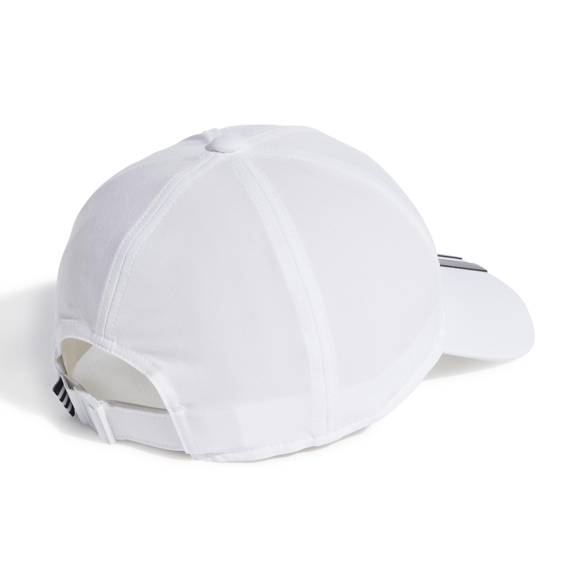 Unisex Aeroready 3-Stripes Baseball Cap, White, A901_ONE, large image number 6