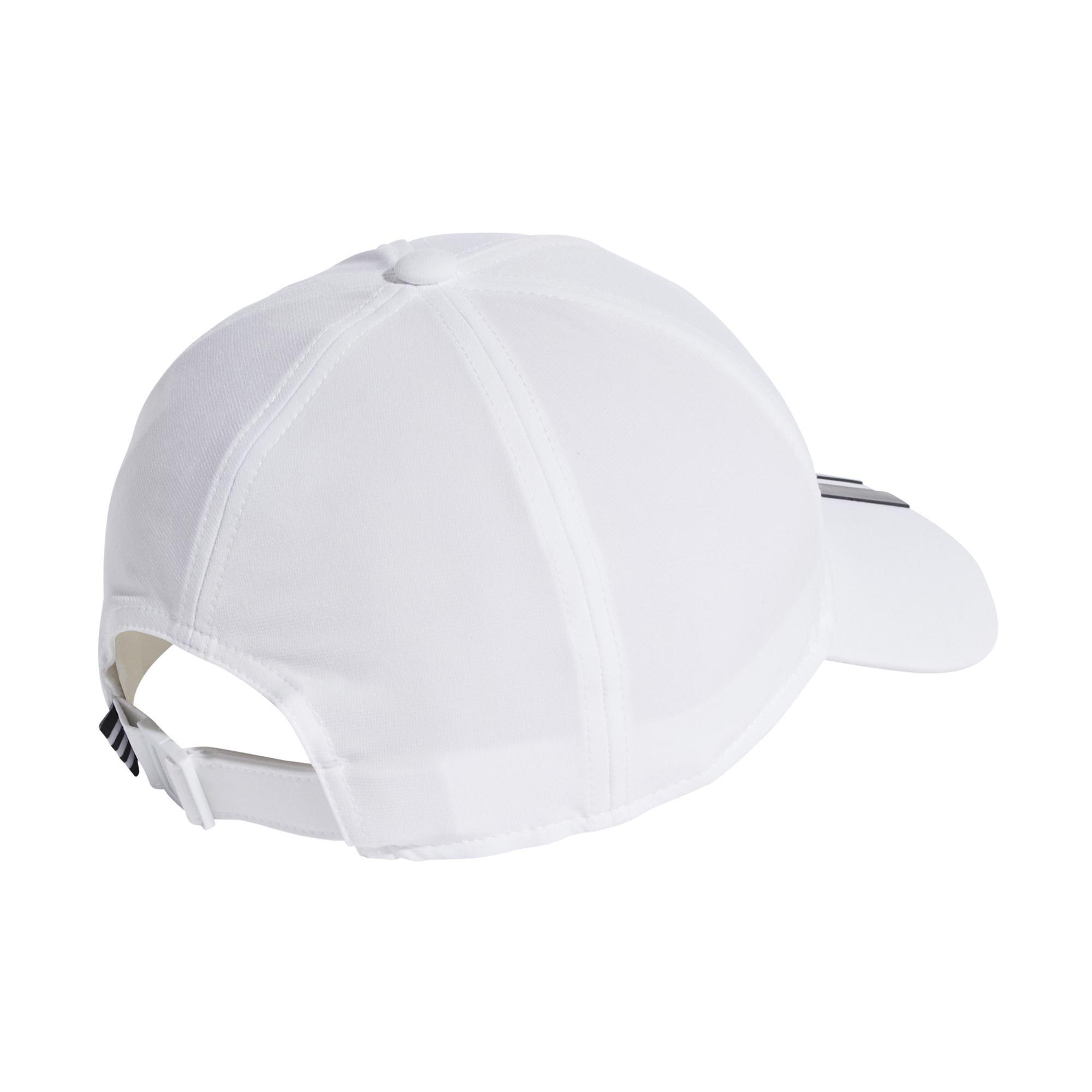 Unisex Aeroready 3-Stripes Baseball Cap, White, A901_ONE, large image number 7