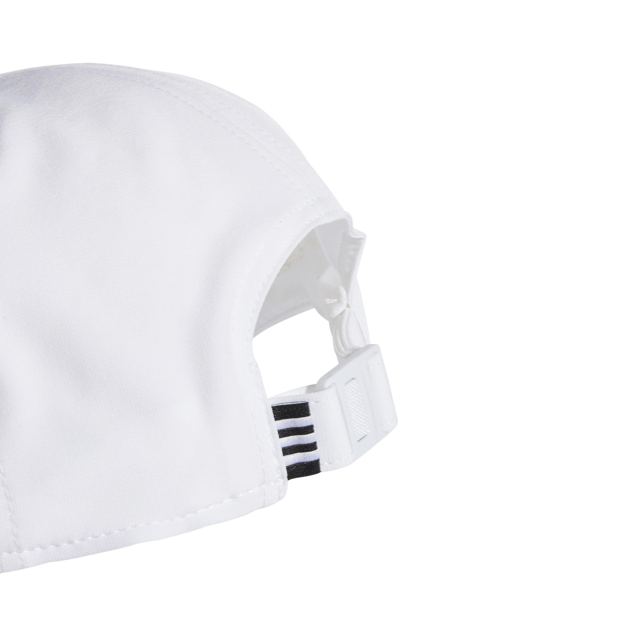 Unisex Aeroready 3-Stripes Baseball Cap, White, A901_ONE, large image number 8