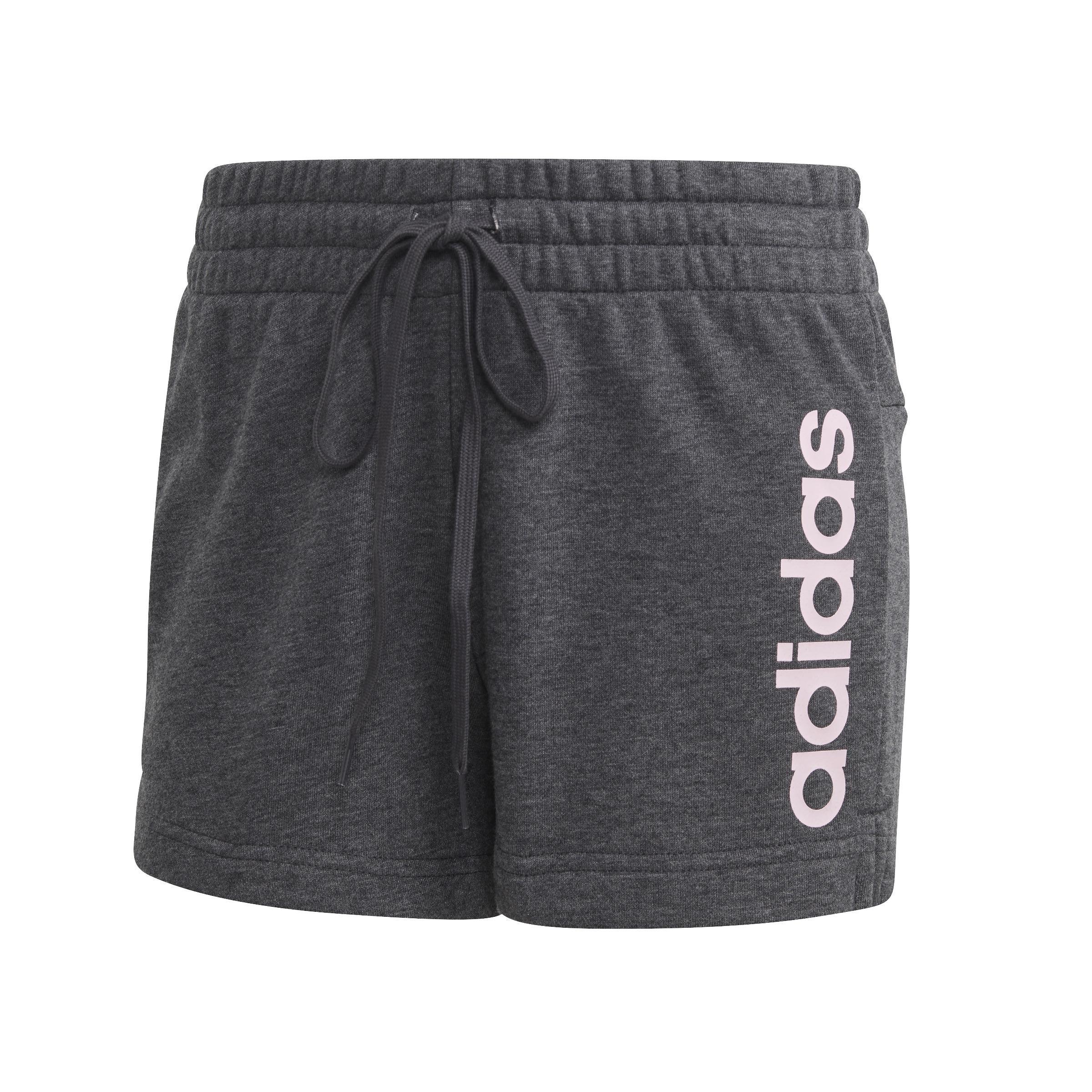 Adidas large best sale logo shorts grey