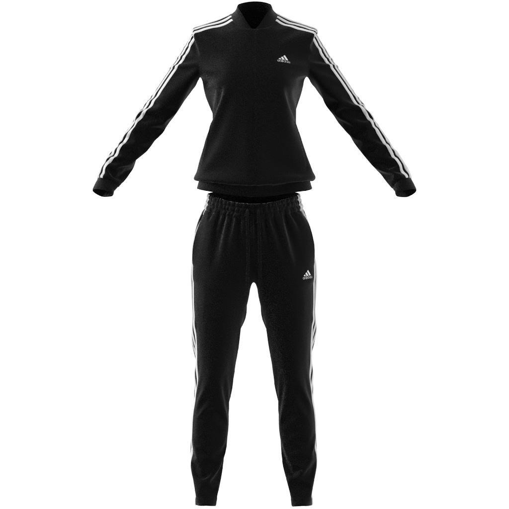 Essentials 3-Stripes Tracksuit BLACK/WHITE Female Adult, , large image number 1
