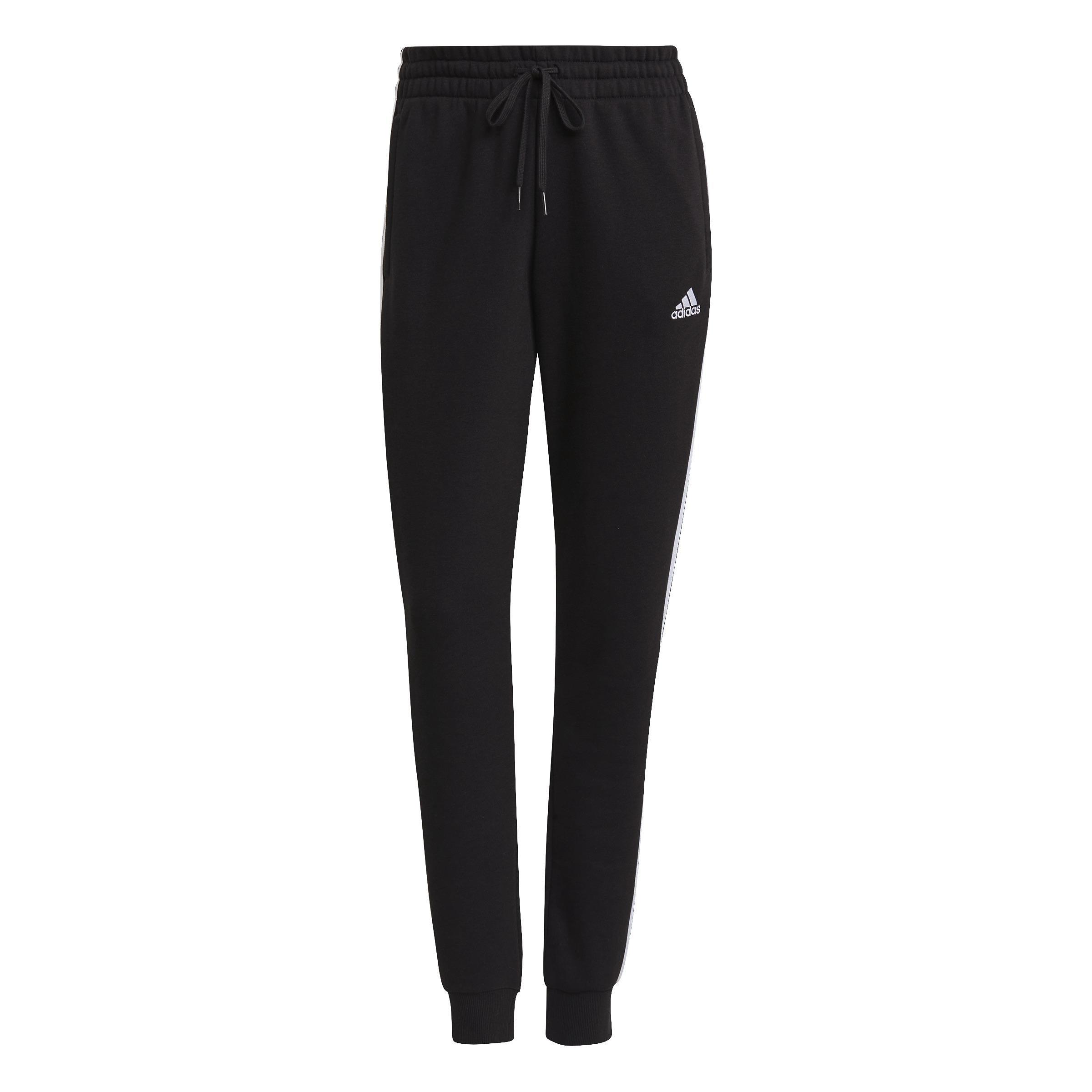 Essentials Fleece 3-Stripes Joggers, Black, , large image number 0