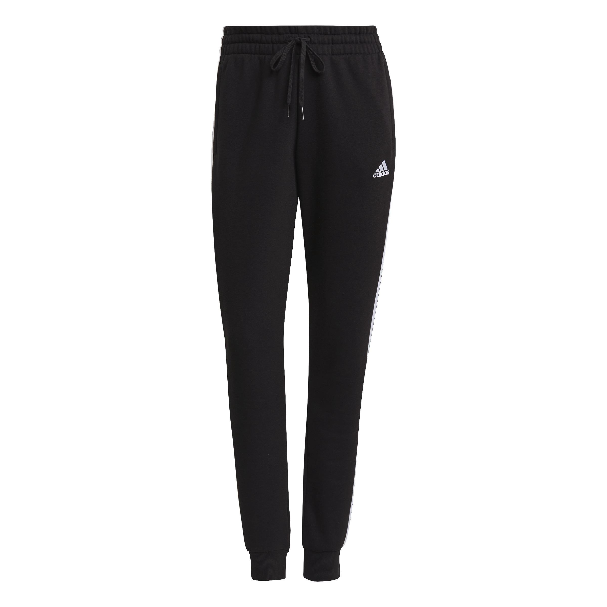 Essentials Fleece 3-Stripes Joggers, Black, , large image number 1