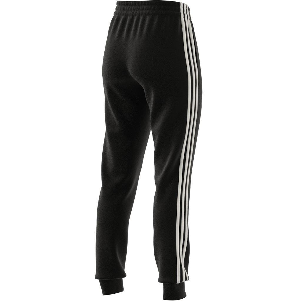 Essentials Fleece 3-Stripes Joggers, Black, , large image number 2
