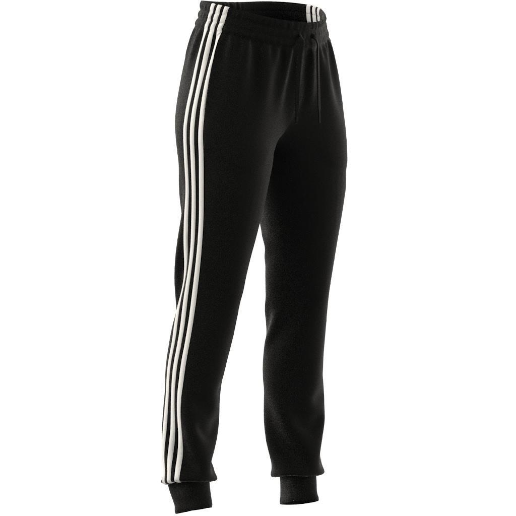 Essentials Fleece 3-Stripes Joggers, Black, , large image number 8