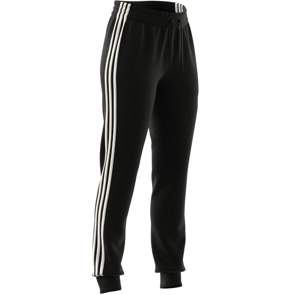 Essentials Fleece 3-Stripes Joggers, Black, A901_ONE, large image number 8