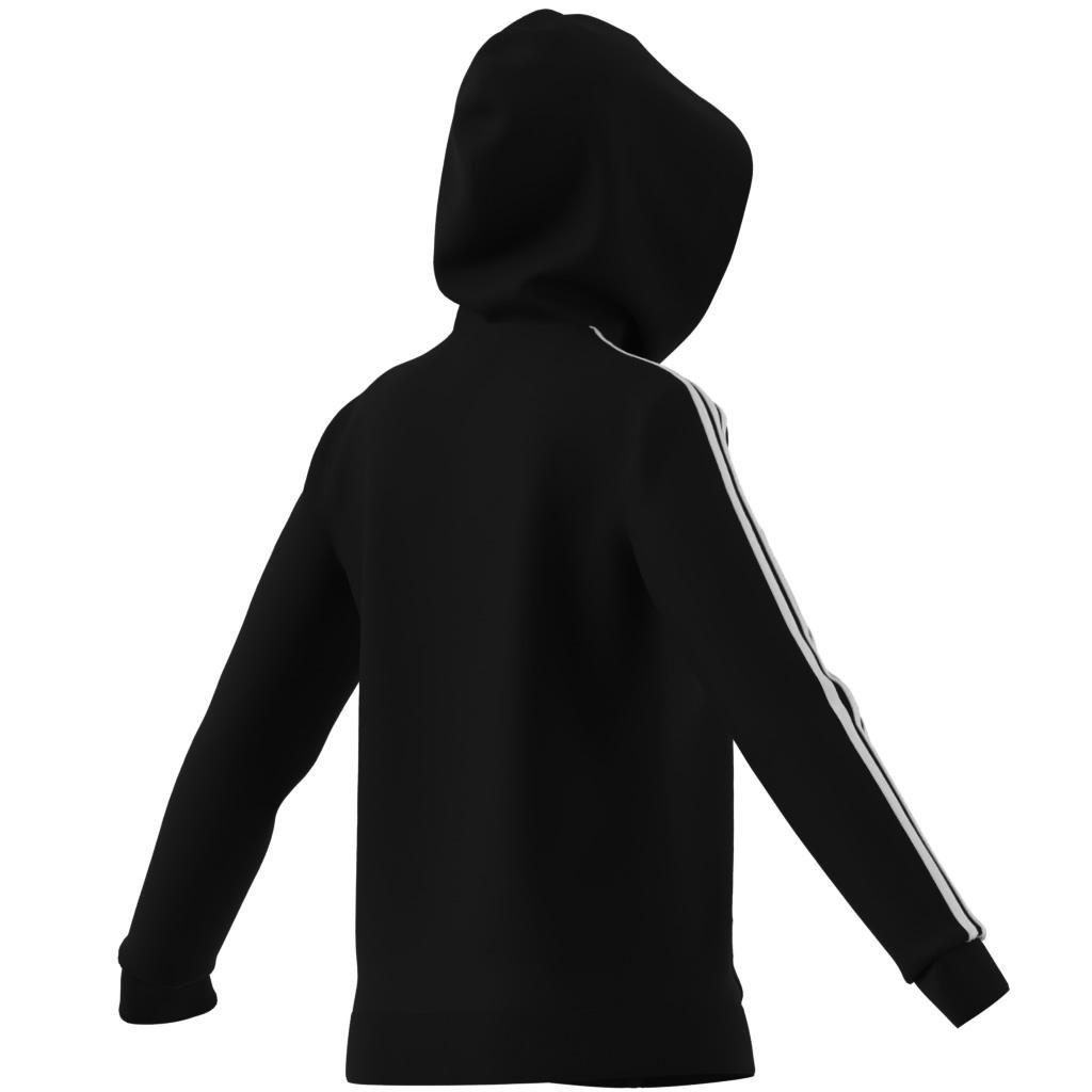 Essentials Fleece 3-Stripes Full-Zip Hoodie, Black, , large image number 2