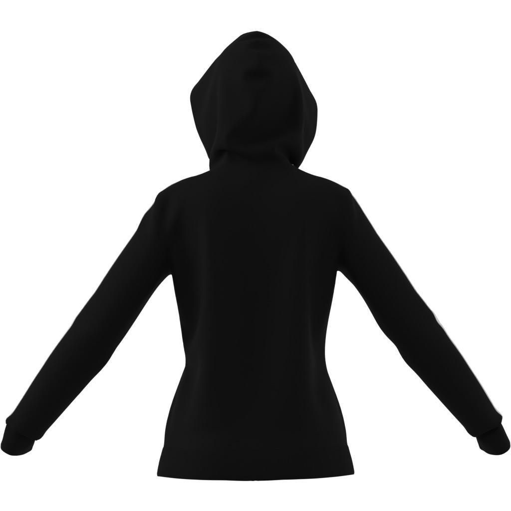 Essentials Fleece 3-Stripes Full-Zip Hoodie, Black, A901_ONE, large image number 5