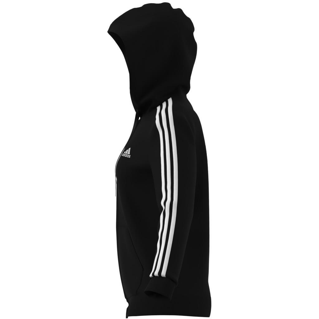 Essentials Fleece 3-Stripes Full-Zip Hoodie, Black, A901_ONE, large image number 6