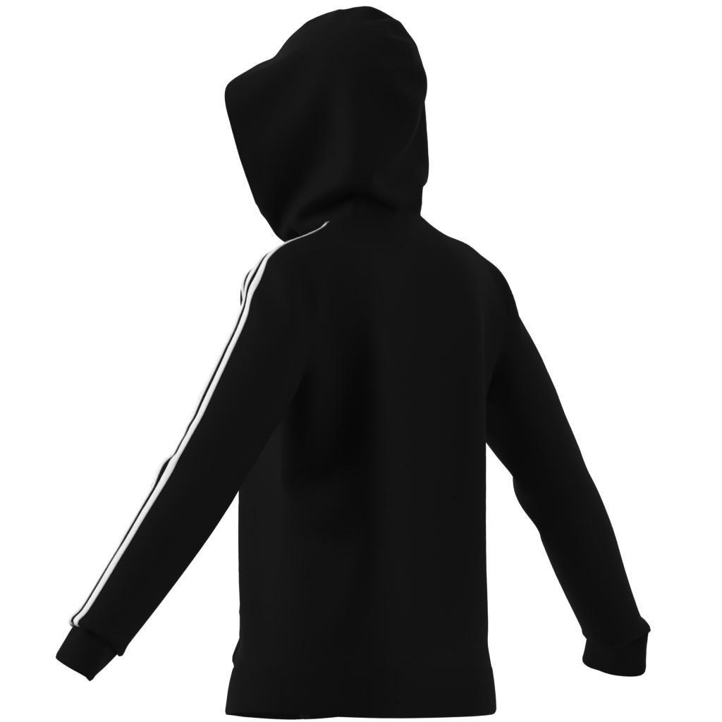 Essentials Fleece 3-Stripes Full-Zip Hoodie, Black, A901_ONE, large image number 7