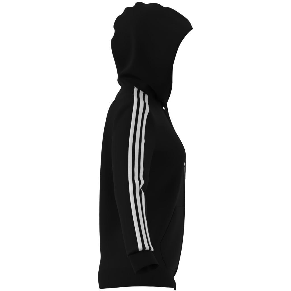 Essentials Fleece 3-Stripes Full-Zip Hoodie, Black, A901_ONE, large image number 8