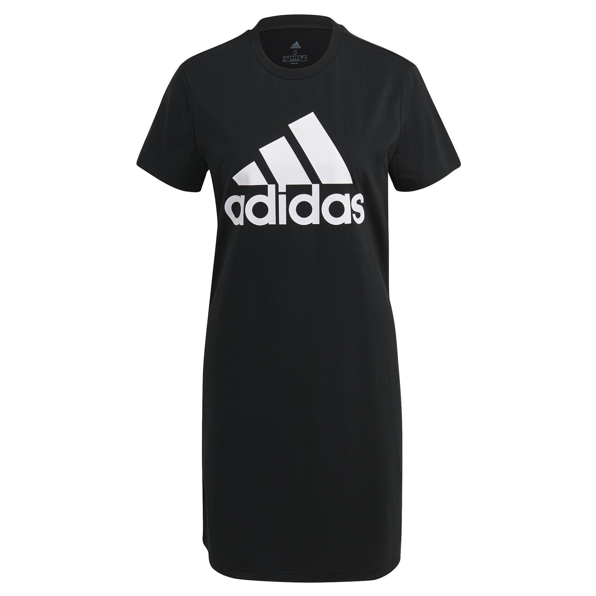 Adidas originals trefoil shop logo dress in black