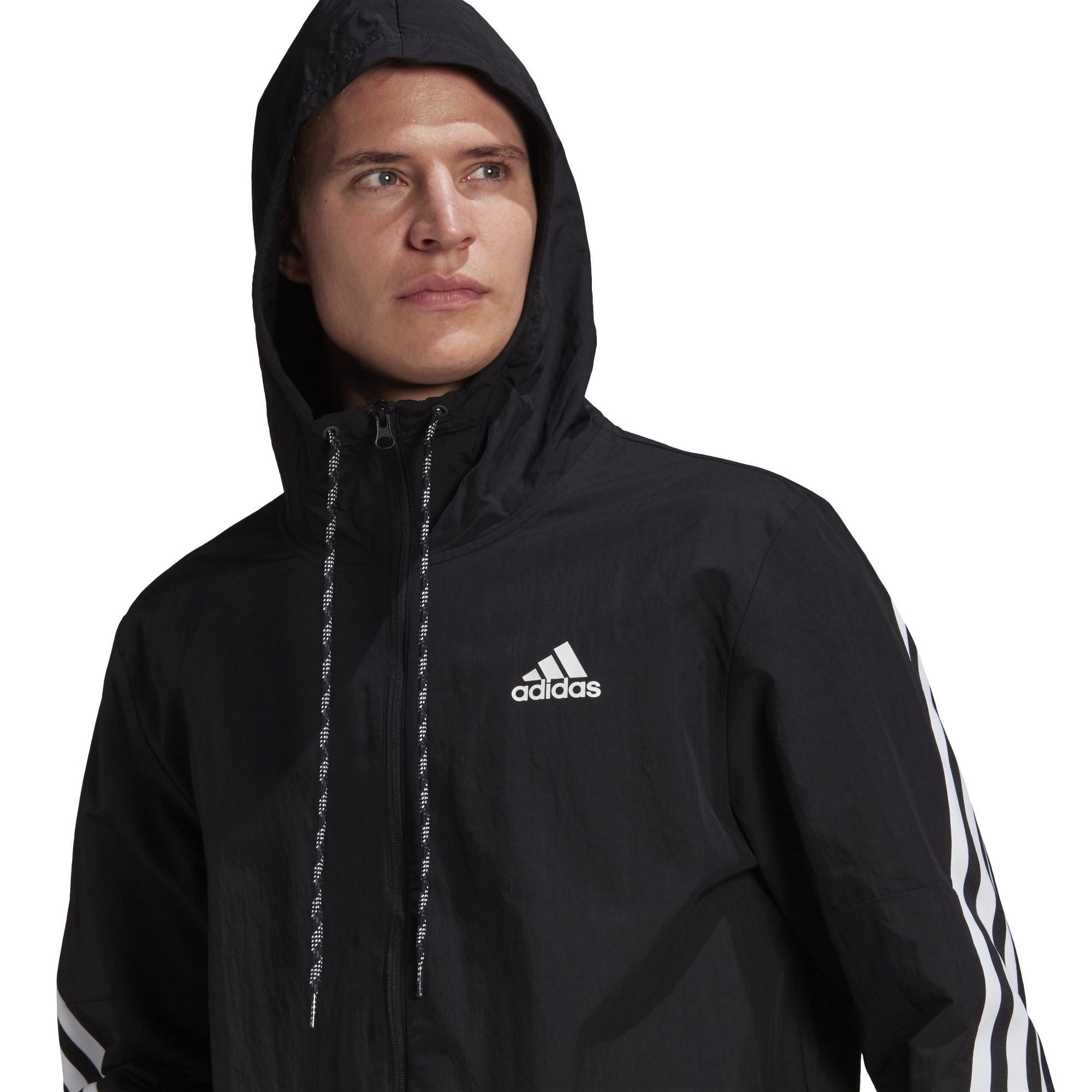 Men Adidas Sportswear 3-Stripes Tape Jacket, Black, A901_ONE, large image number 4