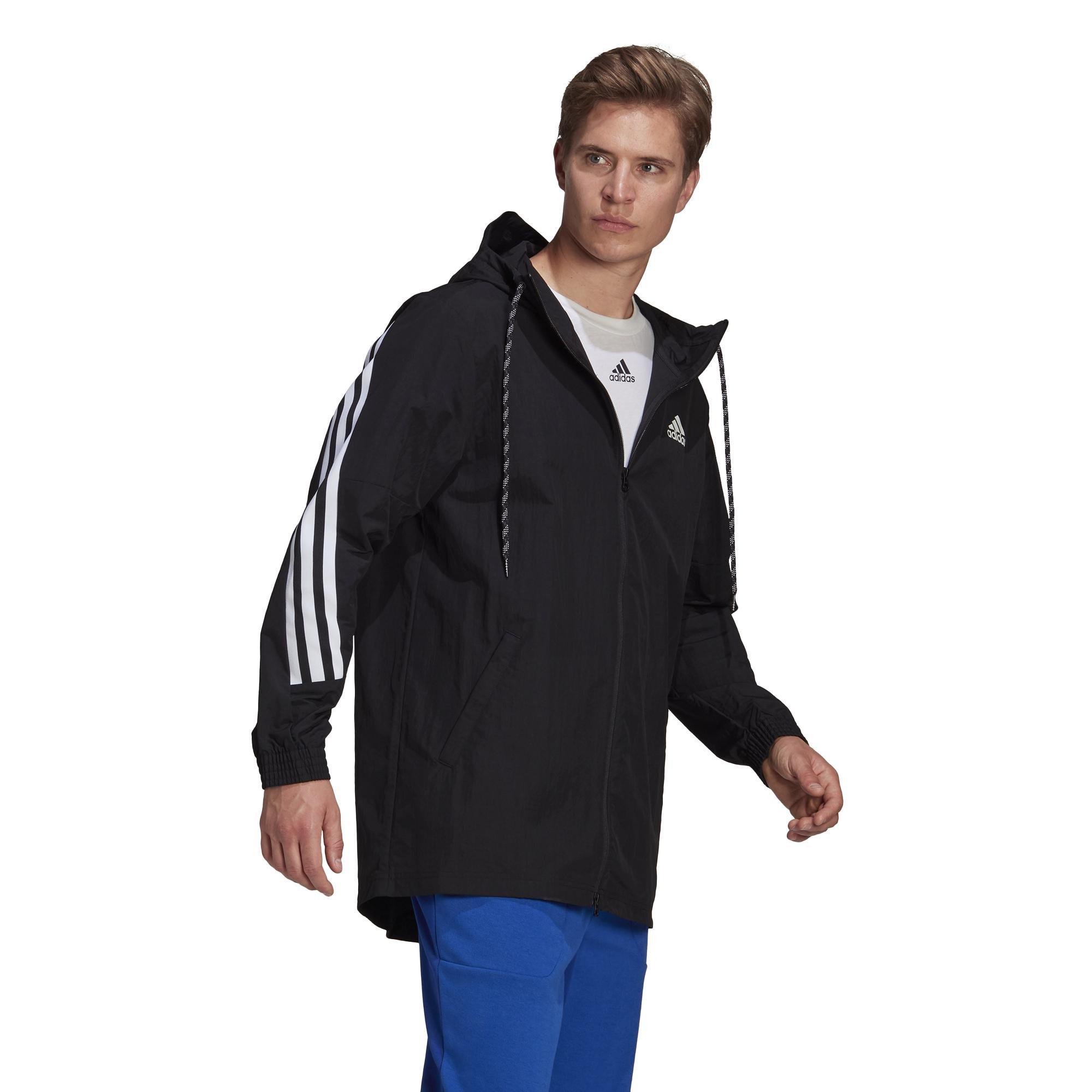 Men Adidas Sportswear 3-Stripes Tape Jacket, Black, A901_ONE, large image number 25