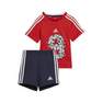 Kids  Lil 3-Stripes Sporty Summer Set, Red, A901_ONE, thumbnail image number 0