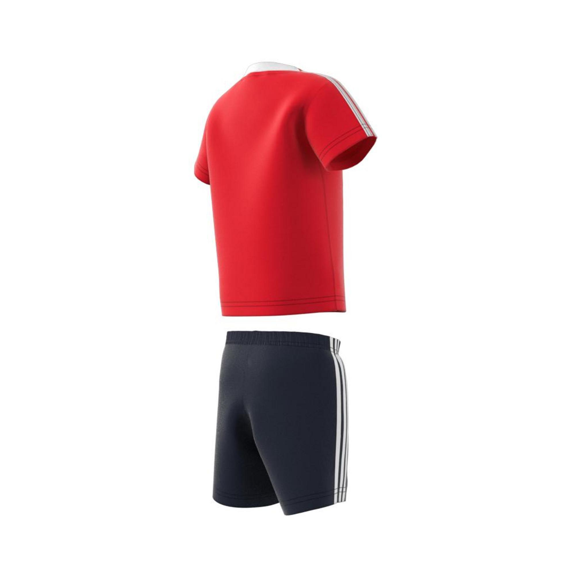 Unisex Kids Lil 3-Stripes Sporty Summer Set, Red, A901_ONE, large image number 11
