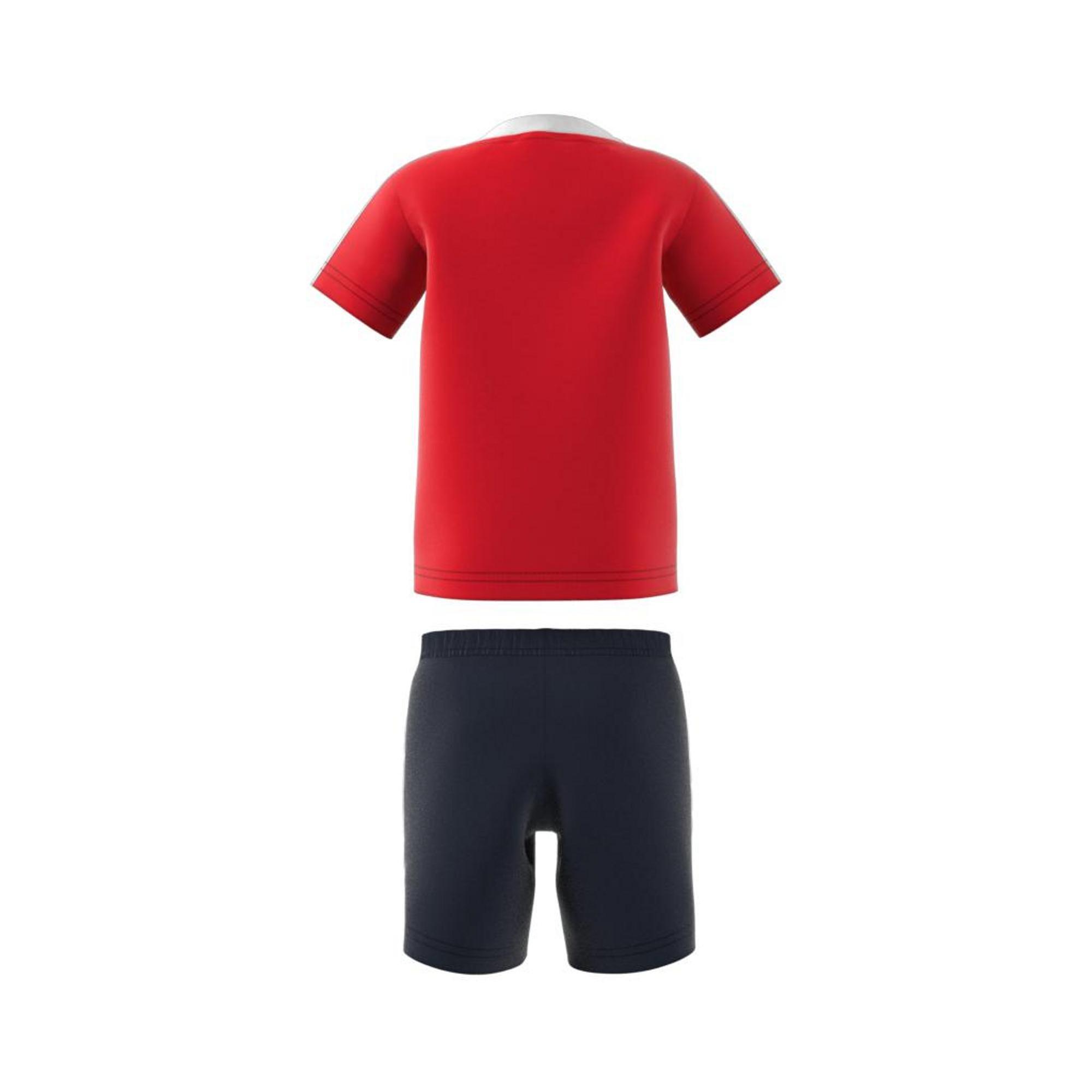 Kids Unisex Lil 3-Stripes Sporty Summer Set, Red, A901_ONE, large image number 13