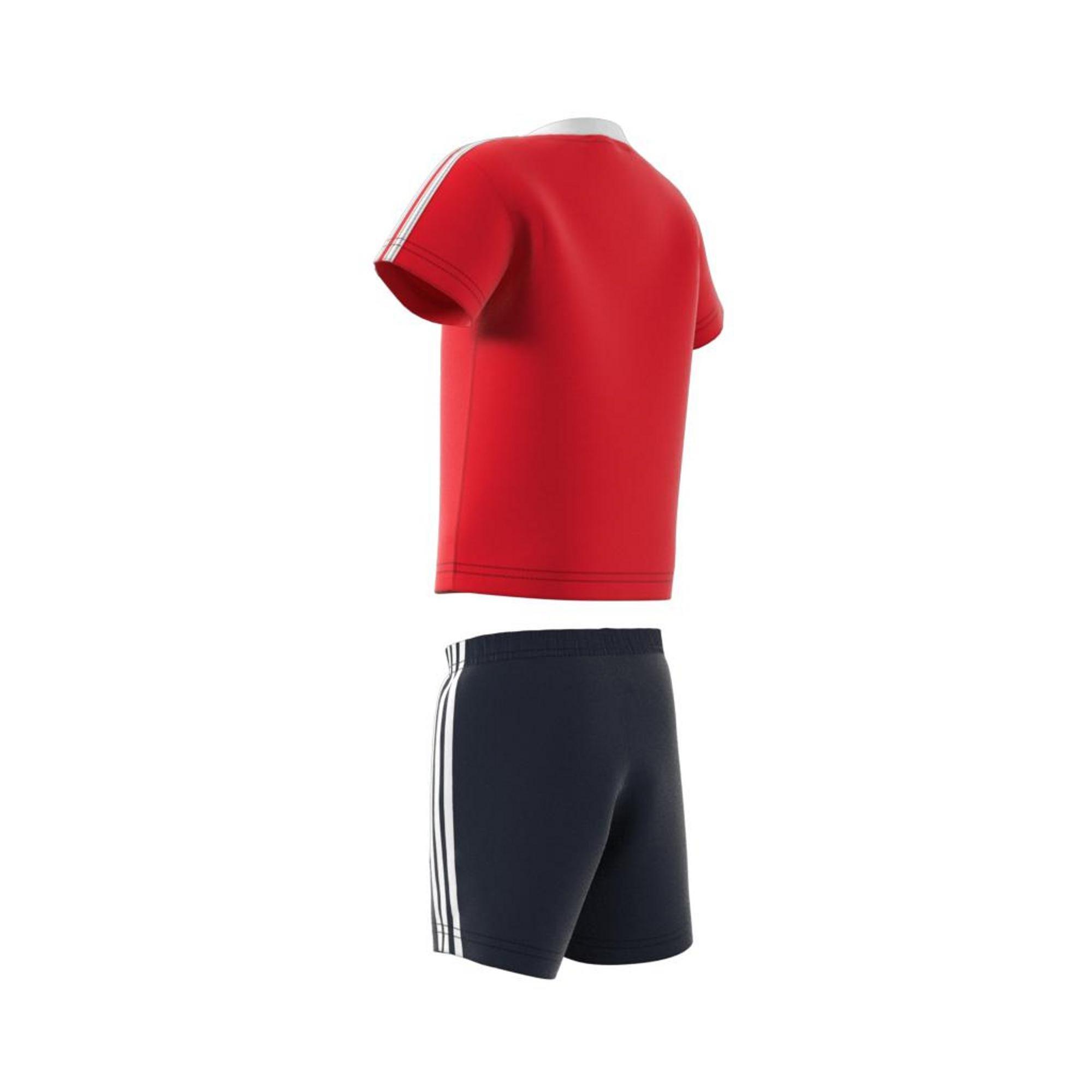 Kids Unisex Lil 3-Stripes Sporty Summer Set, Red, A901_ONE, large image number 15