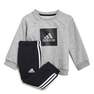 Kids Unisex 3-Stripes Fleece Jogger Set, Grey, A901_ONE, thumbnail image number 0