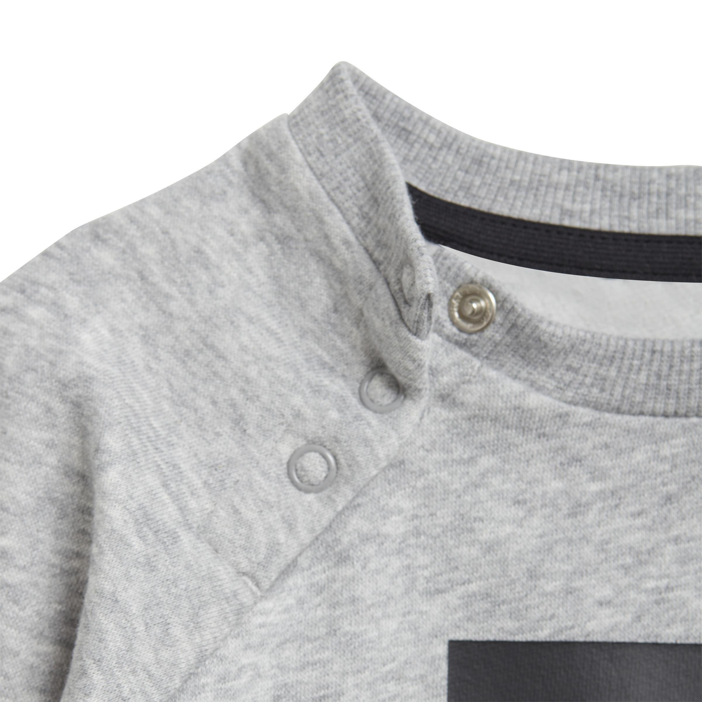 Unisex Kids 3-Stripes Fleece Jogger Set, Grey, , large image number 6