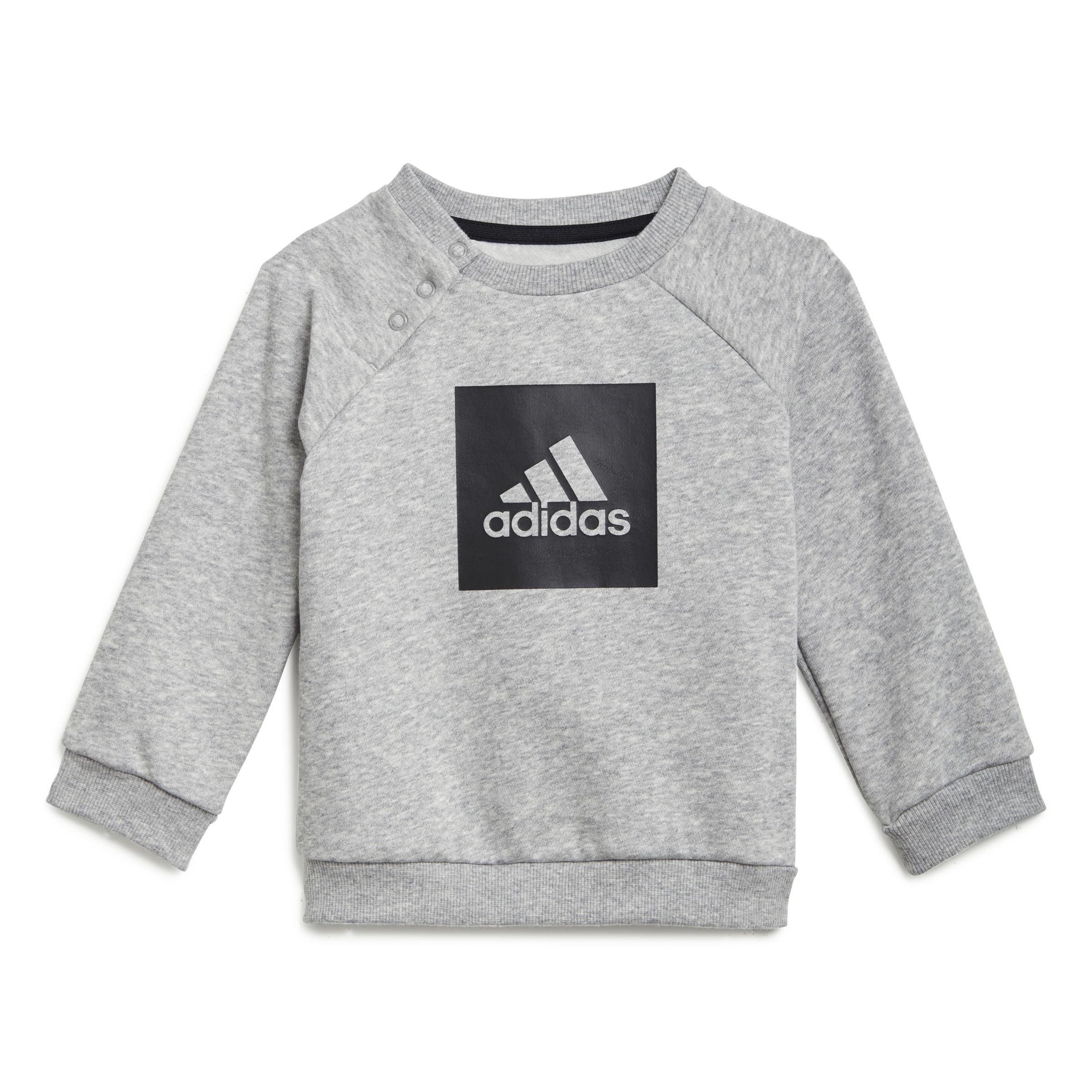Unisex Kids 3-Stripes Fleece Jogger Set, Grey, , large image number 7