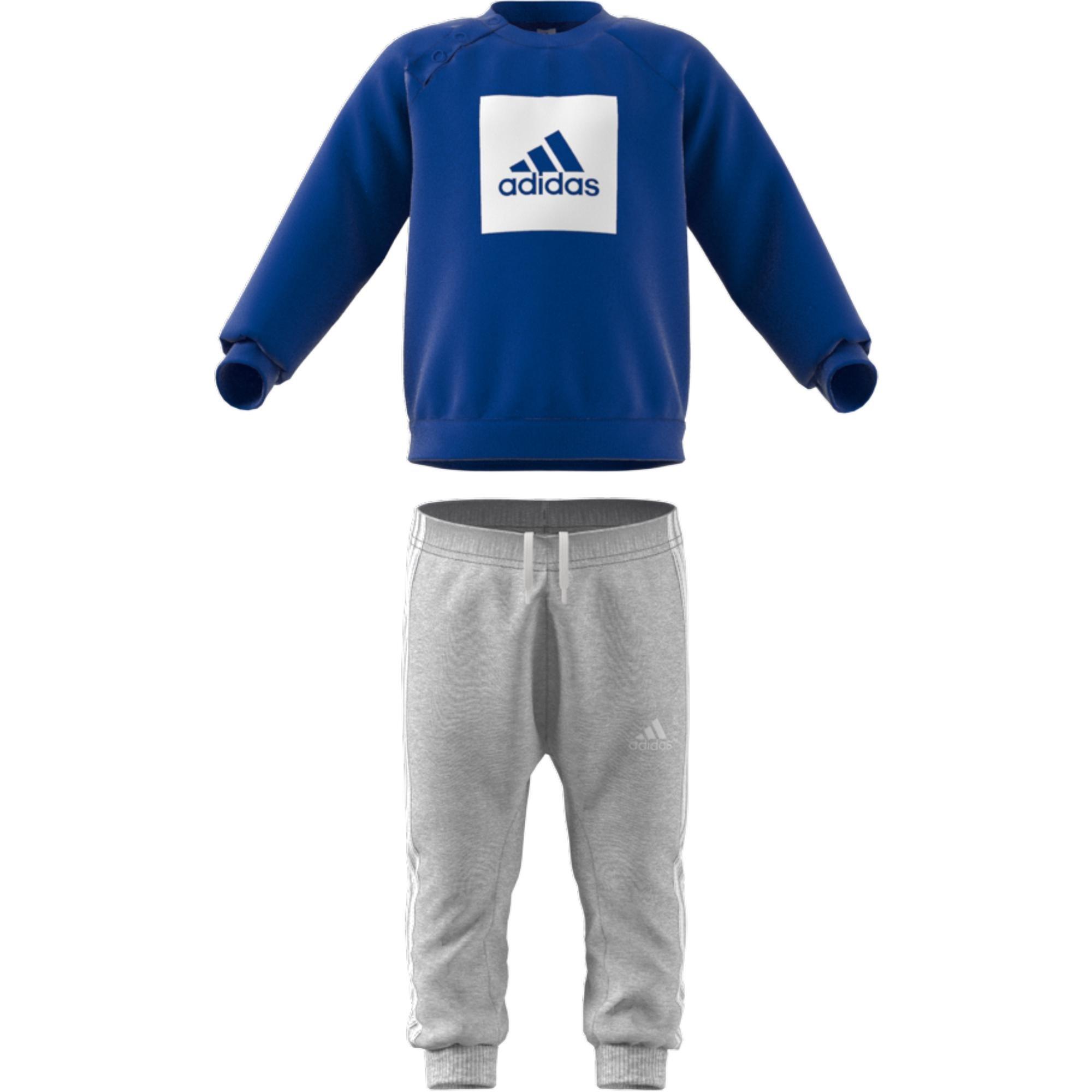 Unisex Kids 3-Stripes Fleece Jogger Set, White, A901_ONE, large image number 1