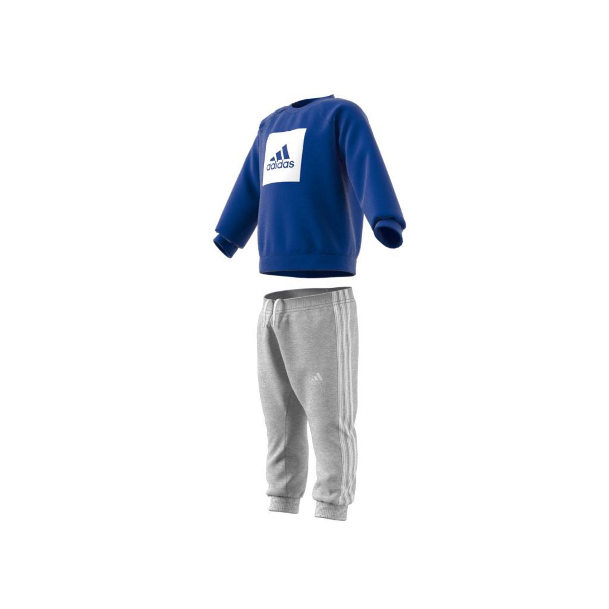 Unisex 3-Stripes Fleece Jogger Set, White, A901_ONE, large image number 9