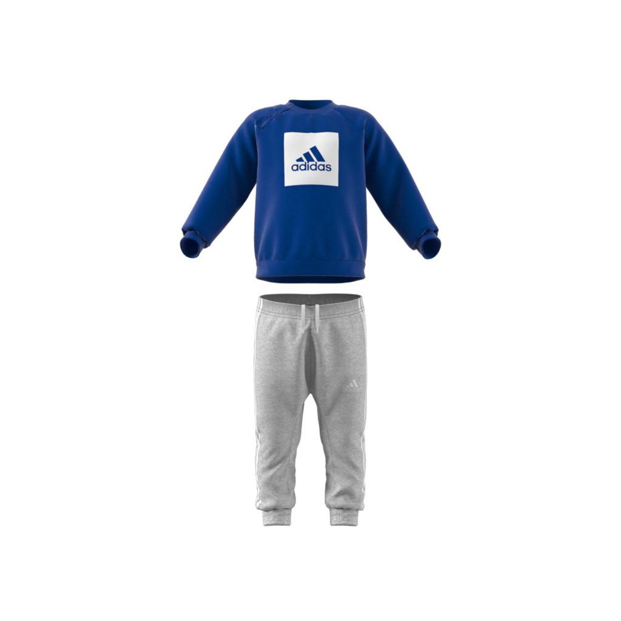 Unisex Kids 3-Stripes Fleece Jogger Set, White, A901_ONE, large image number 11