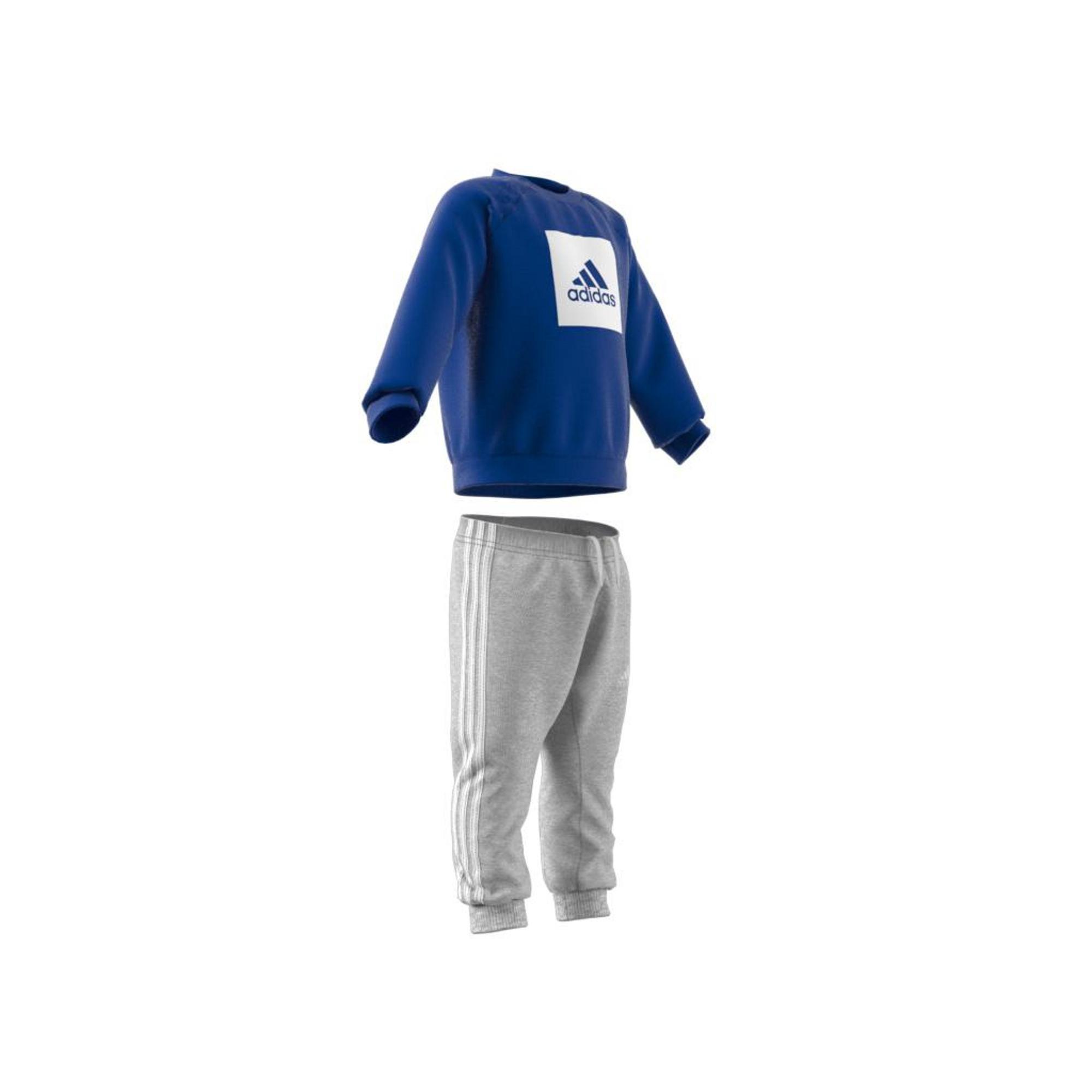 Unisex Kids 3-Stripes Fleece Jogger Set, White, A901_ONE, large image number 15
