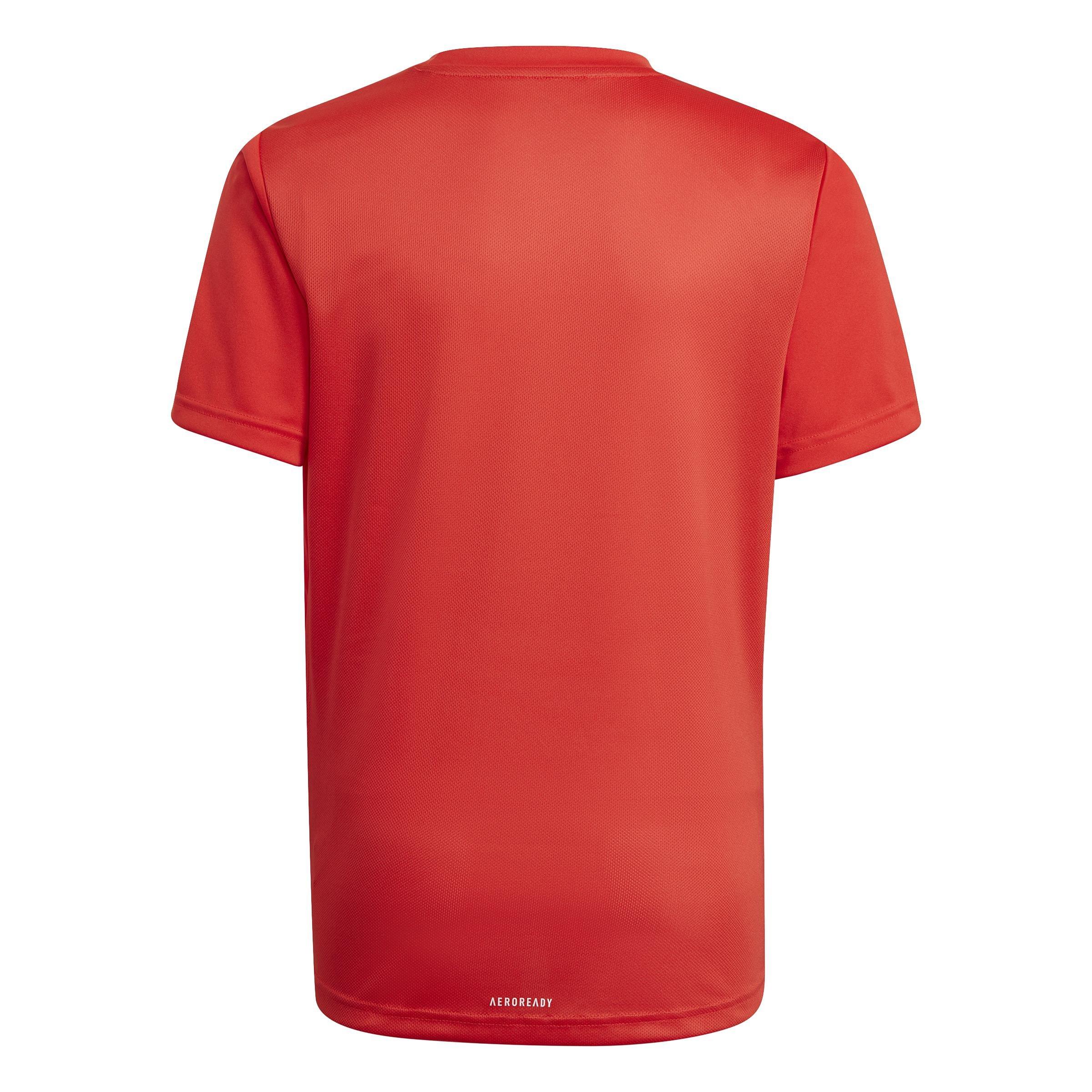 Kids adidas Designed To Move Big Logo T-Shirt, Red, A901_ONE, large image number 2
