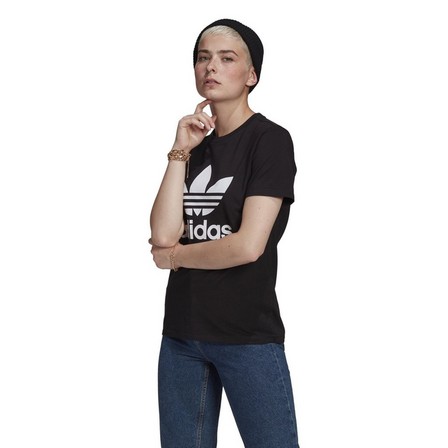 Women Adicolor Classics Trefoil T-Shirt, Black, A901_ONE, large image number 25