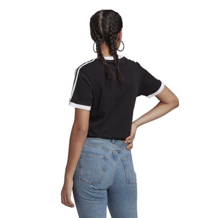 Women Adicolor Classics 3-Stripes T-Shirt, Black, A901_ONE, large image number 2