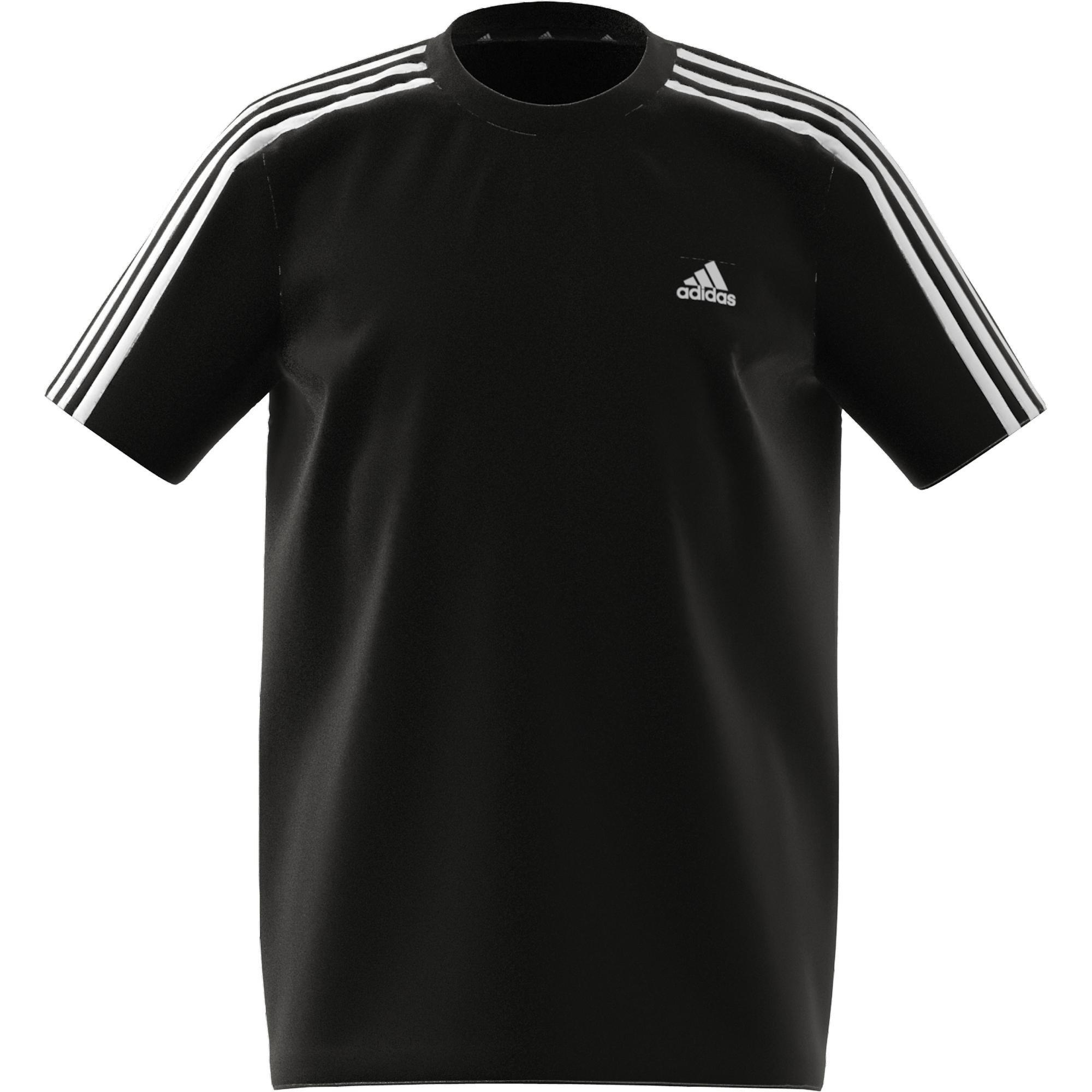Kids adidas Essentials 3-Stripes T-Shirt, Black, A901_ONE, large image number 2