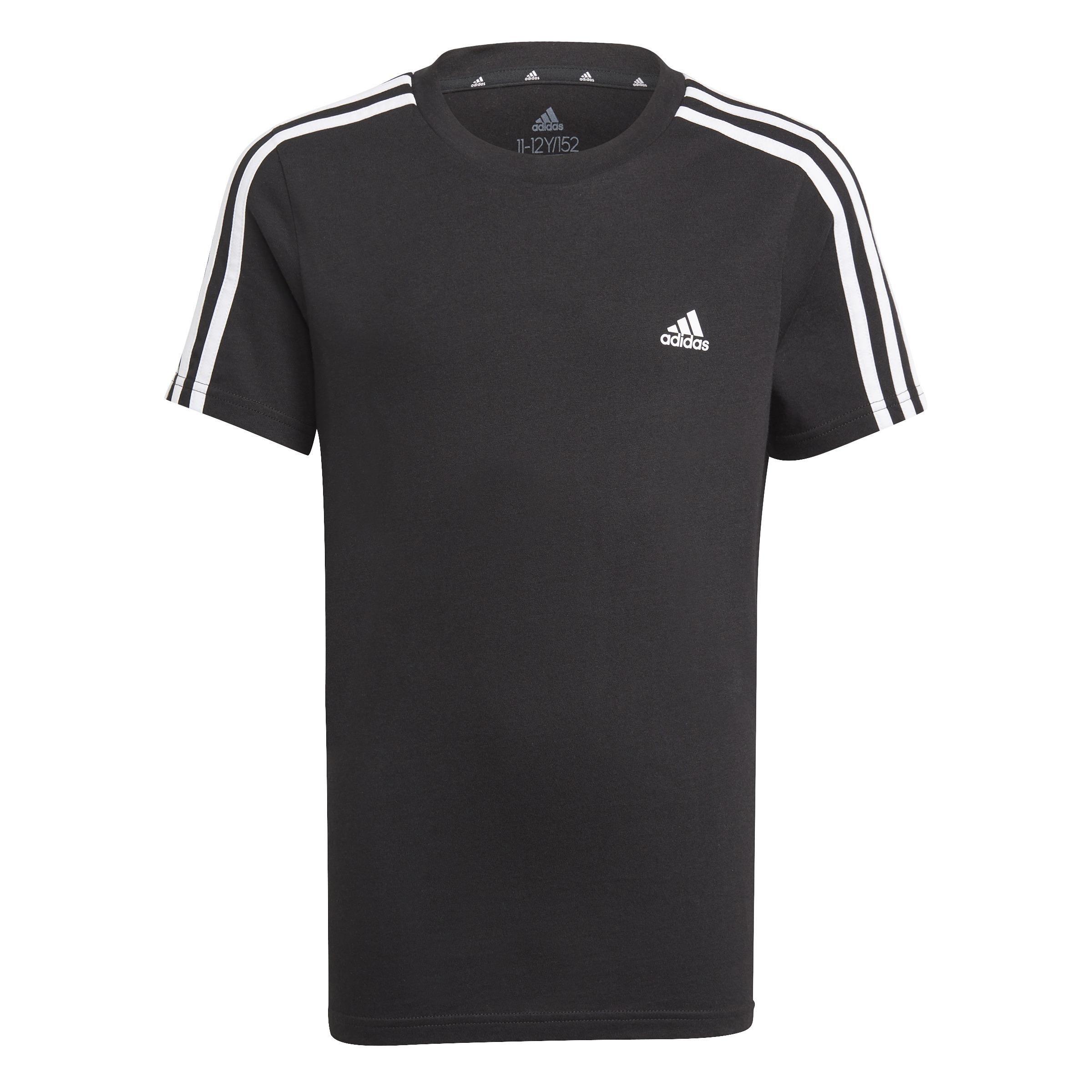 Kids adidas Essentials 3-Stripes T-Shirt, Black, A901_ONE, large image number 3
