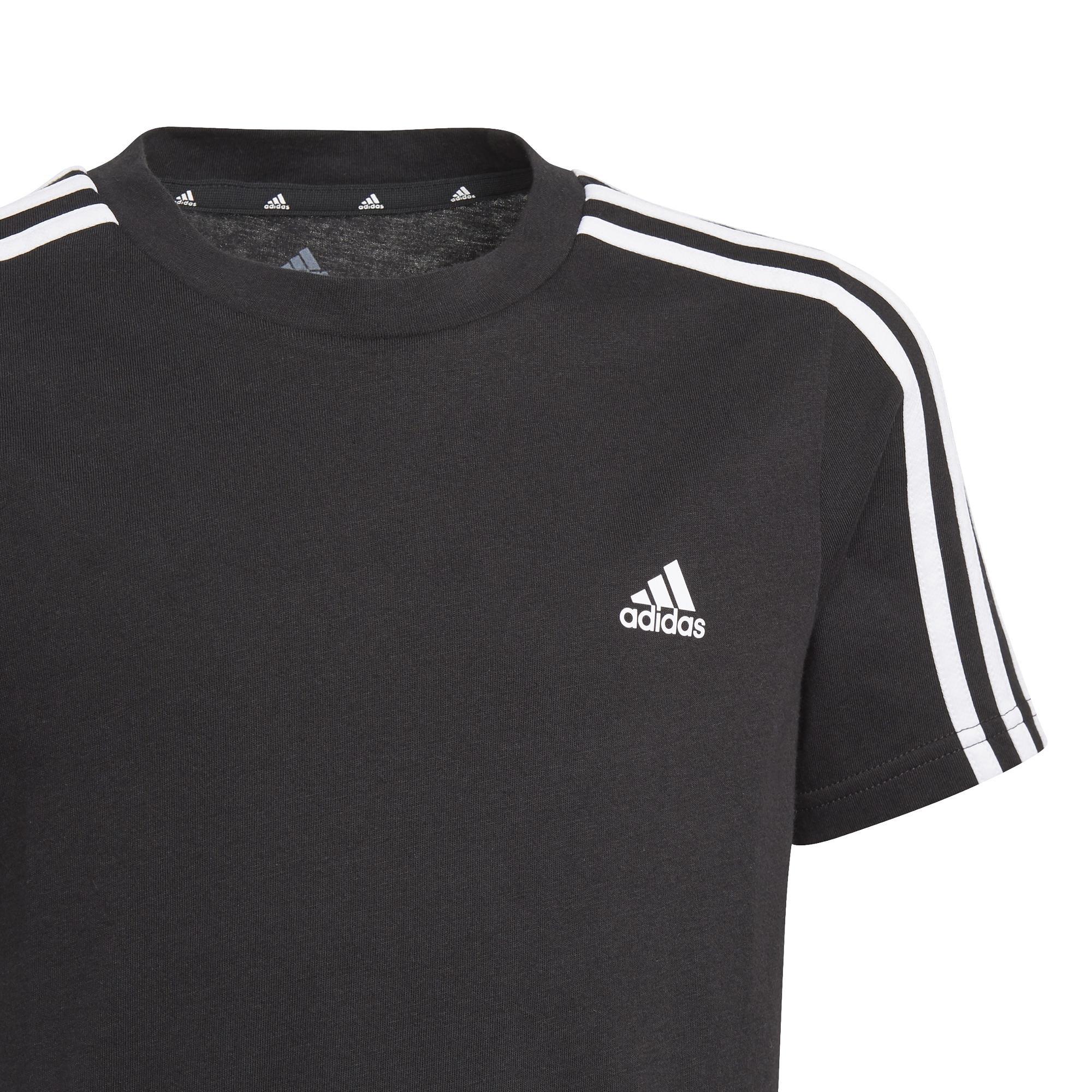 Kids adidas Essentials 3-Stripes T-Shirt, Black, A901_ONE, large image number 9