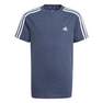 Kids Boys Adidas Essentials 3-Stripes T-Shirt Crew, Navy, A901_ONE, thumbnail image number 2