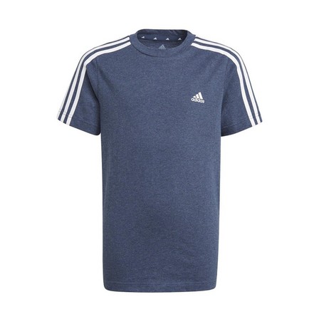 Kids Boys Adidas Essentials 3-Stripes T-Shirt Crew, Navy, A901_ONE, large image number 4