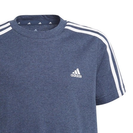 Kids Boys Adidas Essentials 3-Stripes T-Shirt Crew, Navy, A901_ONE, large image number 9