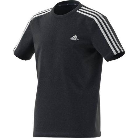Kids Boys Adidas Essentials 3-Stripes T-Shirt Crew, Navy, A901_ONE, large image number 16