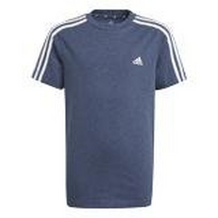 Kids Boys Adidas Essentials 3-Stripes T-Shirt Crew, Navy, A901_ONE, large image number 24