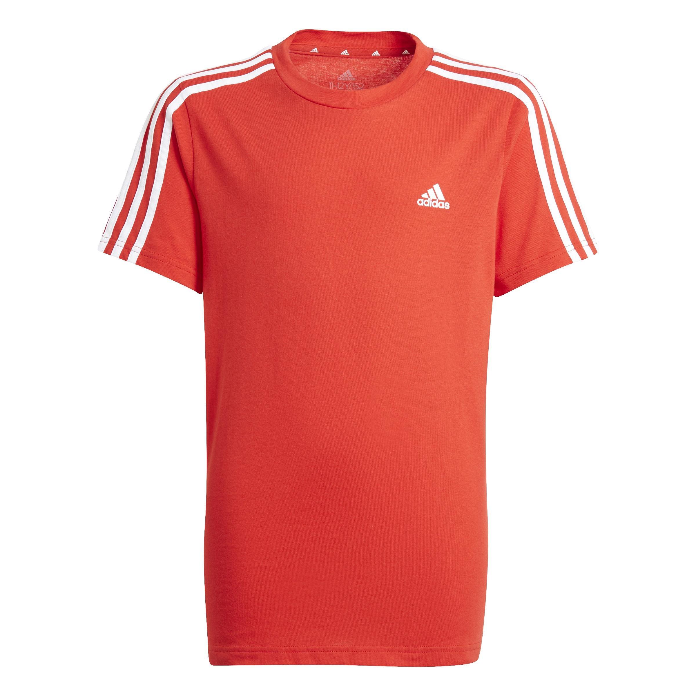 Kids Essentials 3-Stripes T-Shirt, Red, A901_ONE, large image number 0