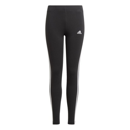 Kids Girls Adidas Essentials 3-Stripes Leggings, Black, A901_ONE, large image number 5