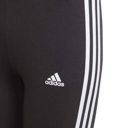 Kids Girls Adidas Essentials 3-Stripes Leggings, Black, A901_ONE, large image number 11