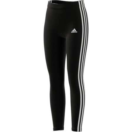 Kids Girls Adidas Essentials 3-Stripes Leggings, Black, A901_ONE, large image number 13